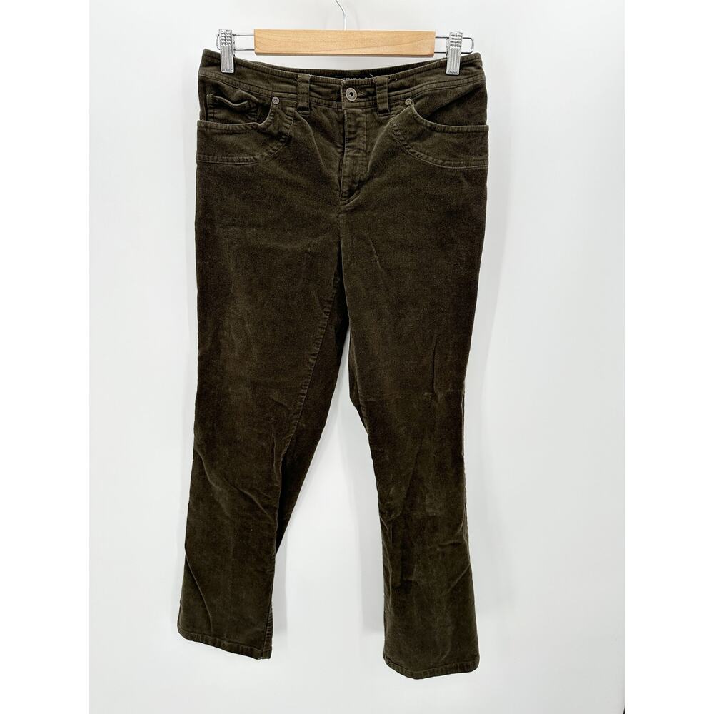 Tribal Pants Women 6 Dark Green Corduroy Stretch Extensible Pockets
